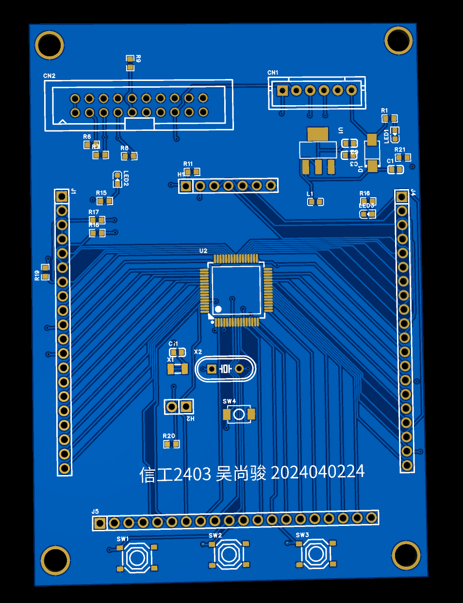 STM32 核心板 PCB 3D